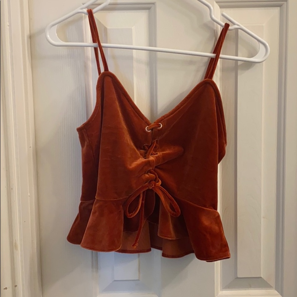 Lace up crop top